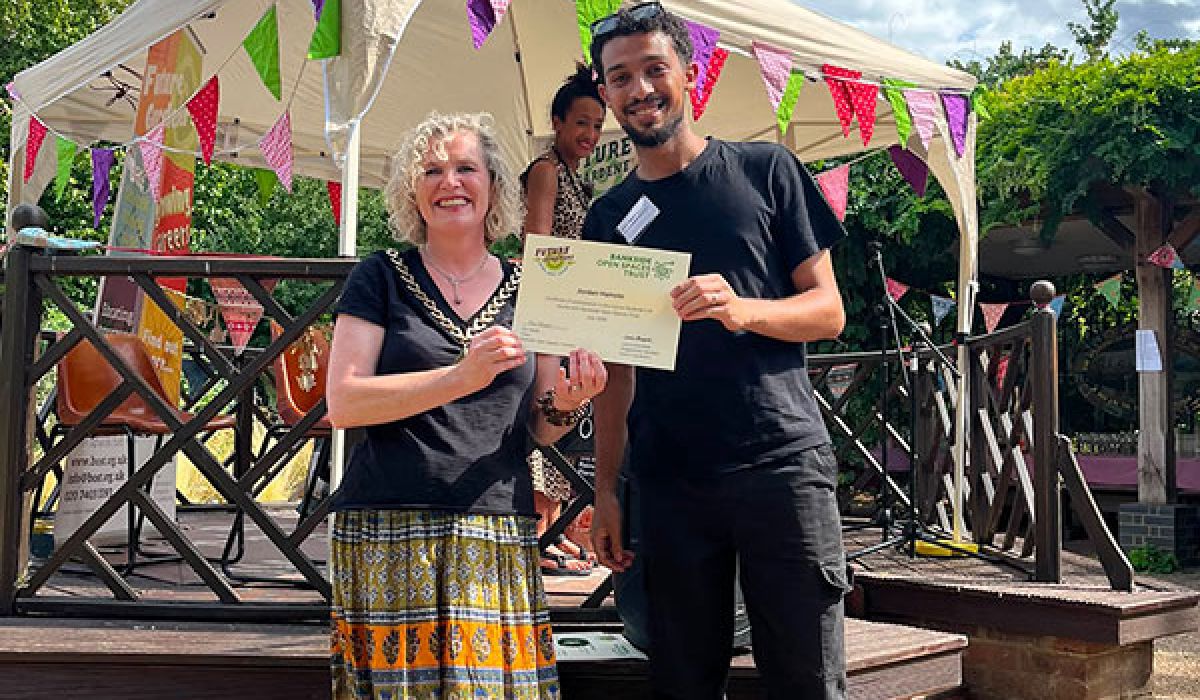 Jordan receiving his City & Guilds Level 1 in Horticulture